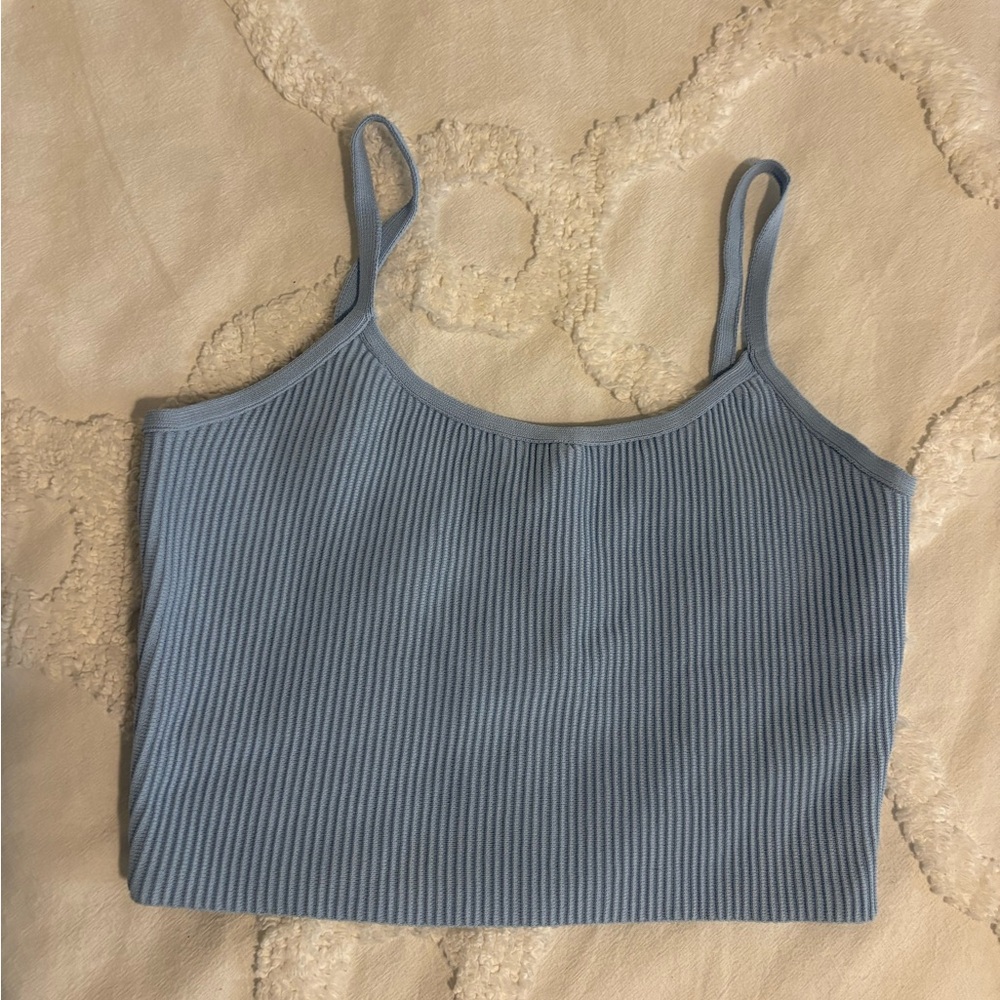 Light Blue Ribbed Tank Top - Picture 2 of 6